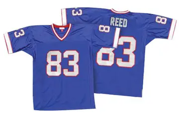 Men's Andre Reed Buffalo Bills Authentic Royal Blue Mitchell And Ness 35th Anniversary Patch Throwback Jersey