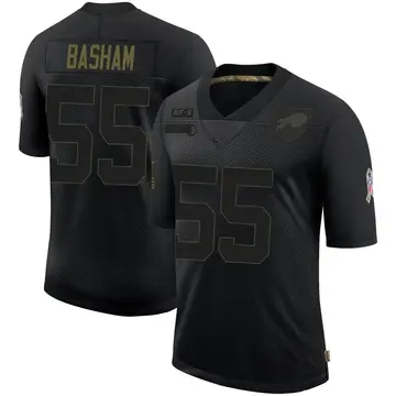 Men's Boogie Basham Buffalo Bills Limited Black 2020 Salute To Service Jersey