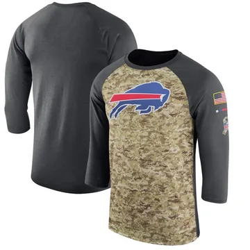 Men's Buffalo Bills Legend Camo/Anthracite Salute to Service 2017 Sideline Performance Three-Quarter Sleeve T-Shirt