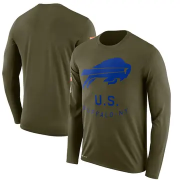 Men's Buffalo Bills Legend Olive 2018 Salute to Service Sideline Performance Long Sleeve T-Shirt