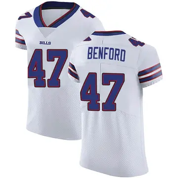 Men's Christian Benford Buffalo Bills Elite White Vapor Untouchable Jersey
