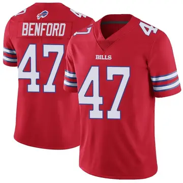 Men's Christian Benford Buffalo Bills Limited Red Color Rush Vapor Untouchable Jersey