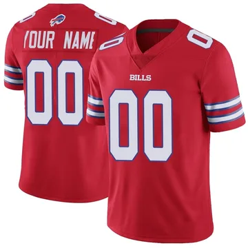Men's Custom Buffalo Bills Limited Red Color Rush Vapor Untouchable Jersey