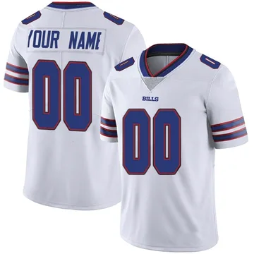Men's Custom Buffalo Bills Limited White Color Rush Vapor Untouchable Jersey