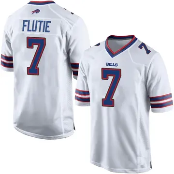 Men's Doug Flutie Buffalo Bills Game White Jersey