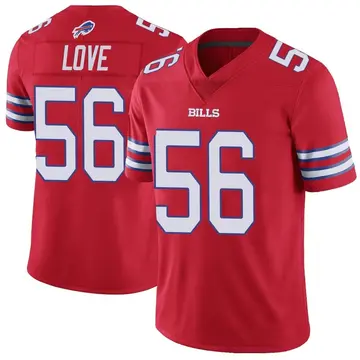 Men's Mike Love Buffalo Bills Limited Red Color Rush Vapor Untouchable Jersey