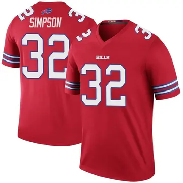 Men's O. J. Simpson Buffalo Bills Legend Red Color Rush Jersey