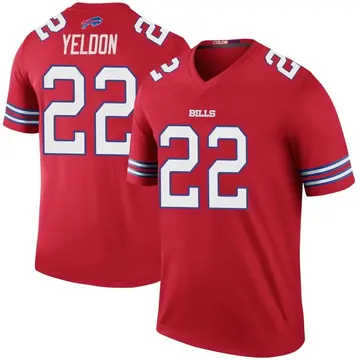 Men's T.J. Yeldon Buffalo Bills Legend Red Color Rush Jersey