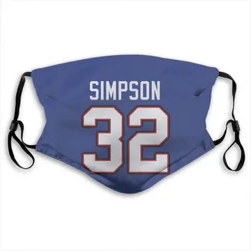 O. J. Simpson Buffalo Bills Royal Blue Washable & Reusable Face Mask