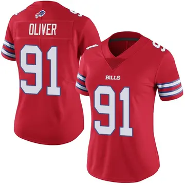 Women's Ed Oliver Buffalo Bills Limited Red Color Rush Vapor Untouchable Jersey