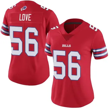 Women's Mike Love Buffalo Bills Limited Red Color Rush Vapor Untouchable Jersey