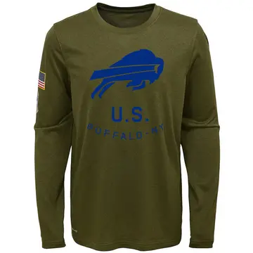 Youth Buffalo Bills Legend Olive 2018 Salute to Service Performance Long Sleeve T-Shirt