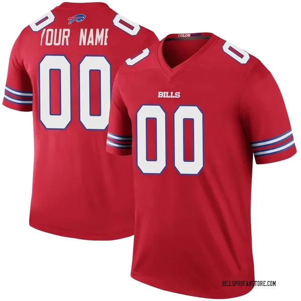 Youth Custom Buffalo Bills Legend Red Color Rush Jersey