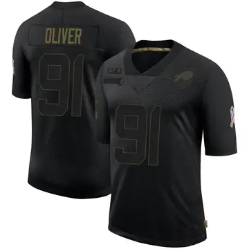Youth Ed Oliver Buffalo Bills Limited Black 2020 Salute To Service Jersey