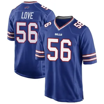 Youth Mike Love Buffalo Bills Game Royal Blue Team Color Jersey