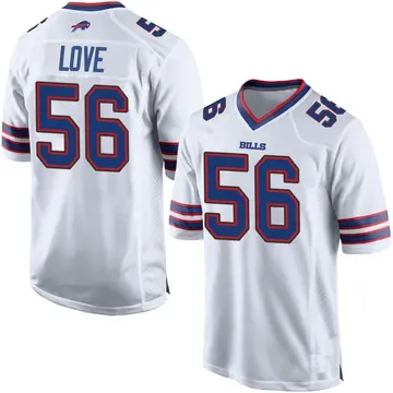 Youth Mike Love Buffalo Bills Game White Jersey
